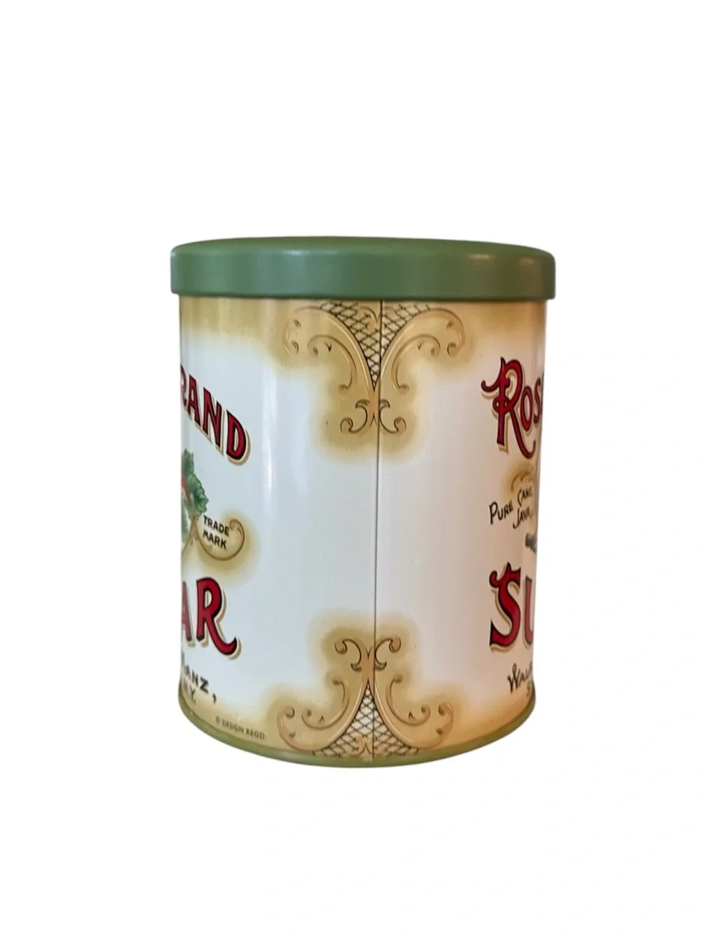 Rose Brand Sugar Tin Vintage Round Advertising Tin The Tin Company Retro Decor